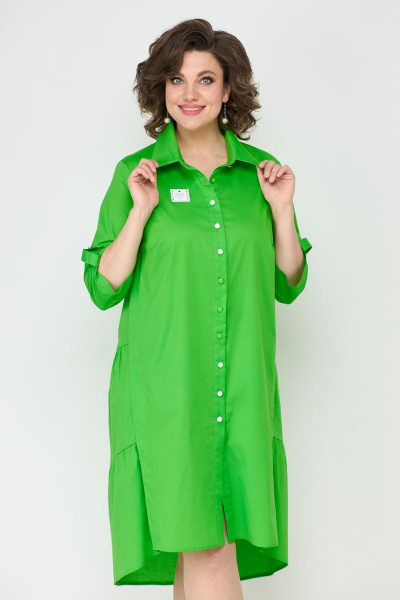 Летнее хлопковое платье с юбкой из воланов и карманами Solomeya Lux 887B - фото 4