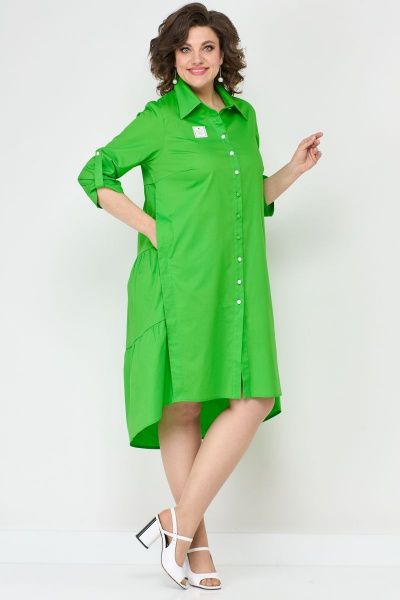 Летнее хлопковое платье с юбкой из воланов и карманами Solomeya Lux 887B - фото 1