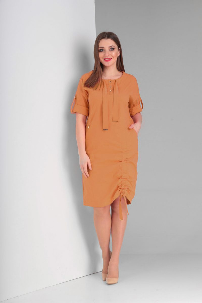 Платье Диомант 1408 бежевый - фото 1