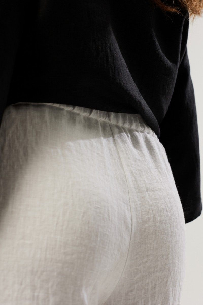 Летние белые брюки из льна с карманами MALI 323-009 белый - фото 7