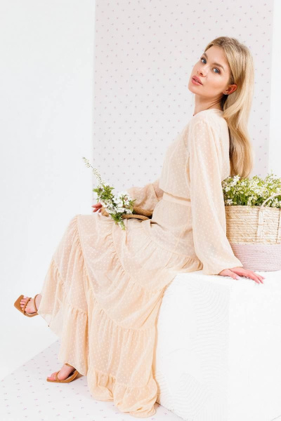 Платье BARBARA B153 бежевый - фото 6