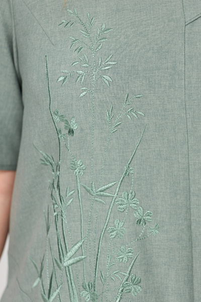 А-силуэтное платье с цветочным принтом и вставками из текстиля Algranda А3877-4 - фото 4