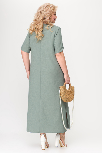 А-силуэтное платье с цветочным принтом и вставками из текстиля Algranda А3877-4 - фото 6