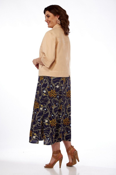 Летний жакет прямого силуэта из текстиля и хлопка Matini 4.1614-1 горчица - фото 12