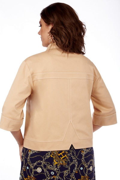 Летний жакет прямого силуэта из текстиля и хлопка Matini 4.1614-1 горчица - фото 11