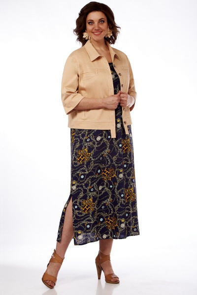 Летний жакет прямого силуэта из текстиля и хлопка Matini 4.1614-1 горчица - фото 6