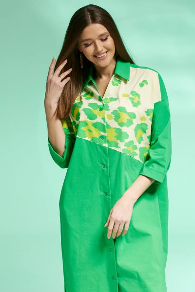 Платье Faufilure С1433 зеленый - фото 4