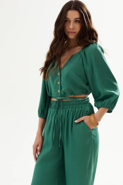 Брюки и блуза молодежный комплект из вискозы LaKona 11511 морской_зеленый - фото 2