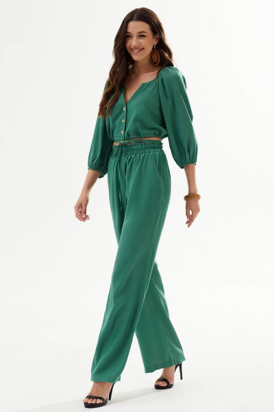 Брюки и блуза молодежный комплект из вискозы LaKona 11511 морской_зеленый - фото 1