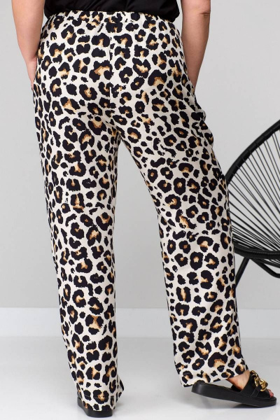 Брюки палаццо свободного силуэта из струящейся вискозы SOVA 11140 леопард - фото 7
