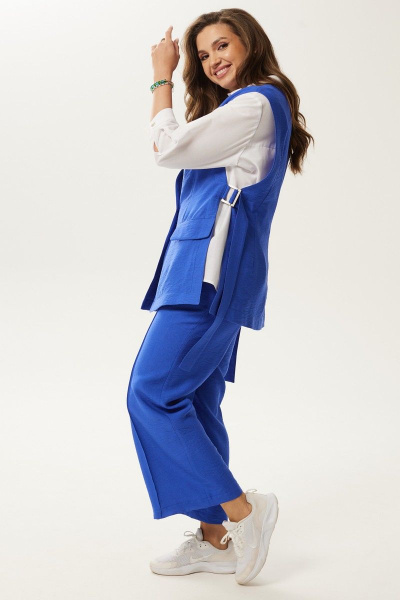 Легкие летние брюки из вискозы Condra 14107 синий - фото 6