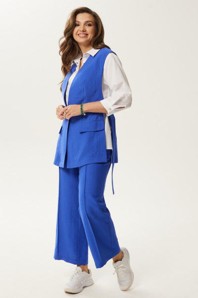 Легкие летние брюки из вискозы Condra 14107 синий - фото 5