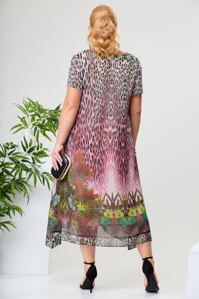 Платье шифоновое на каждый день для лета Romanovich Style 1-1332 розовый - фото 6