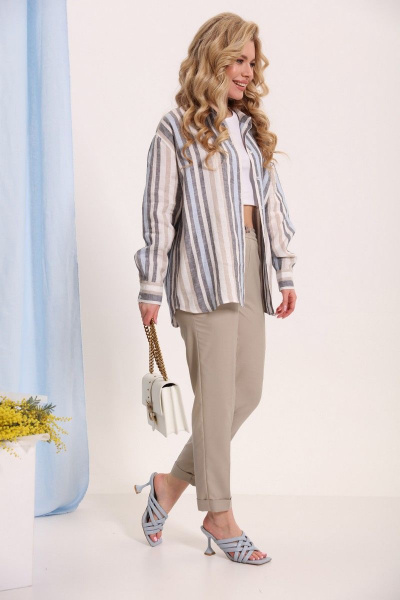 Брюки из легкого текстиля с зауженным к низу силуэтом LM БЛ9055 - фото 4