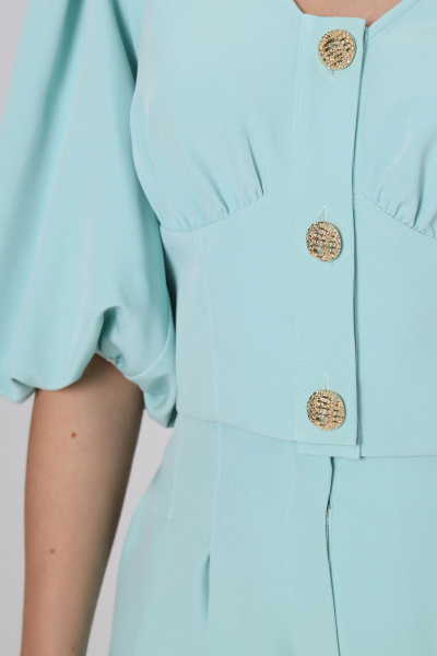 Летняя блуза на каждый день и праздник из текстиля Панда 151640w мятный - фото 3