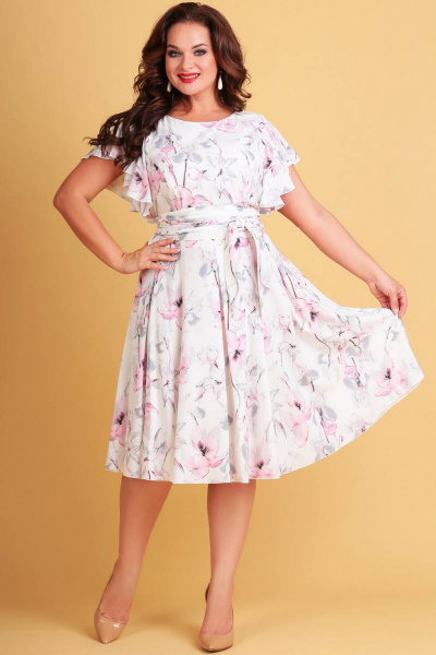 Платье Teffi Style L-1403 розовые_лилии2 - фото 1