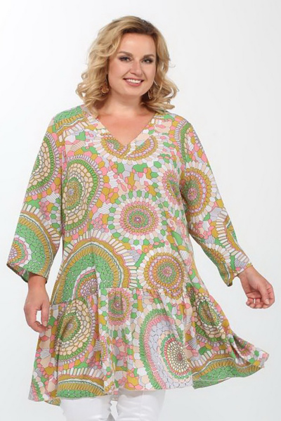 Туника А силуэта с присборенным воланом и вырезом В-образным Djerza 0149 - фото 3