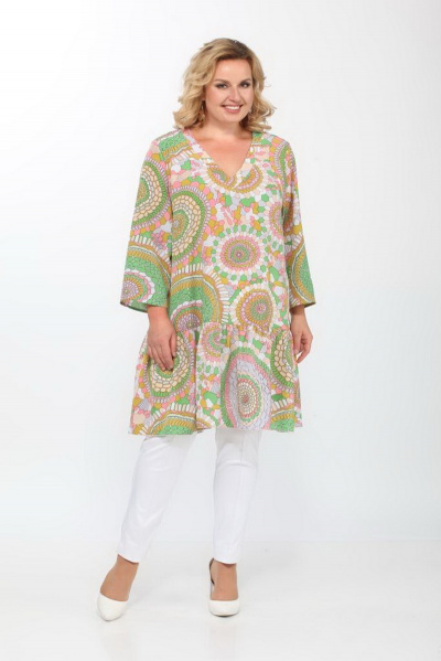 Туника А силуэта с присборенным воланом и вырезом В-образным Djerza 0149 - фото 4