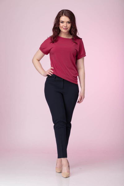 Классические брюки из хлопка с имитацией карманов Anelli 228 черный - фото 1