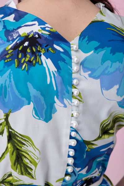 Платье прилегающее с коротким рукавом и принтом Anelli 394 - фото 6