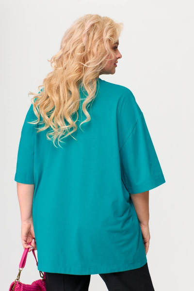 Майка из трикотажа с пайетками в летнем стиле Avenue 0314 бирюза - фото 8