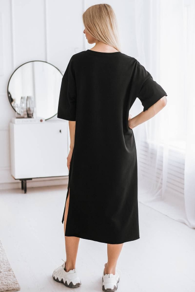 Платье миди из трикотажа с аппликацией из страз череп BUNABOUTIQUE 2064 - фото 2