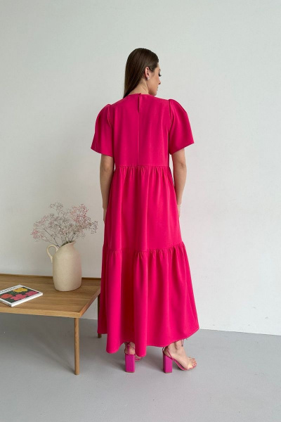 Платье макси с коротким рукавом и двухъярусной юбкой AURA otd 3206 - фото 4