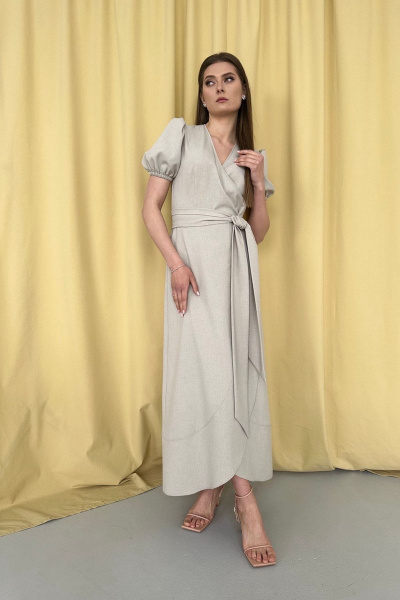 Макси платье на запах с коротким рукавом и скругленным низом AURA otd 3213 - фото 5