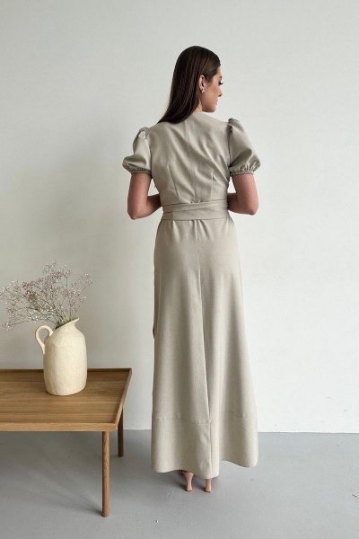 Макси платье на запах с коротким рукавом и скругленным низом AURA otd 3213 - фото 3