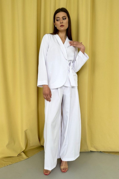 Белые палаццо брюки из хлопка для ежедневного образа AURA otd 4092 - фото 1
