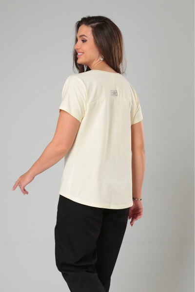 Платье приталенное из вискозы с вырезом и разрезами Bliss 8179 прозрачно-желтый - фото 4