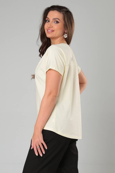 Платье приталенное из вискозы с вырезом и разрезами Bliss 8179 прозрачно-желтый - фото 3