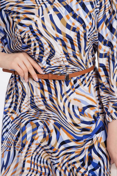 Платье Daloria 1508 бежевый-синий - фото 8