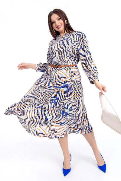 Платье Daloria 1508 бежевый-синий - фото 7