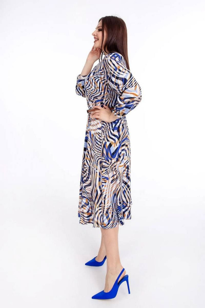 Платье Daloria 1508 бежевый-синий - фото 4