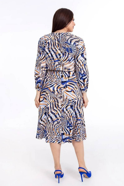 Платье Daloria 1508 бежевый-синий - фото 3