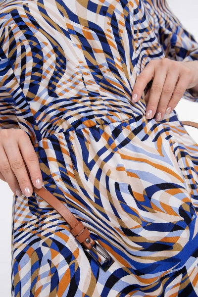 Платье Daloria 1508 бежевый-синий - фото 2