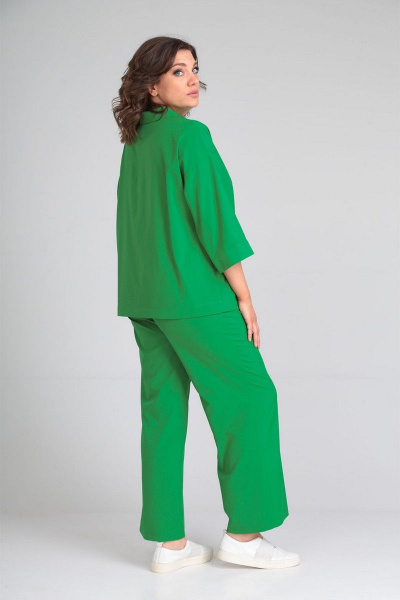 Костюм из блузы и брюк с высокой посадкой VIA-Mod 600 яблоко - фото 4