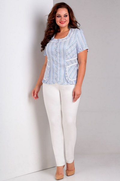 Блуза Таир-Гранд 6271 голубая-полоска - фото 3