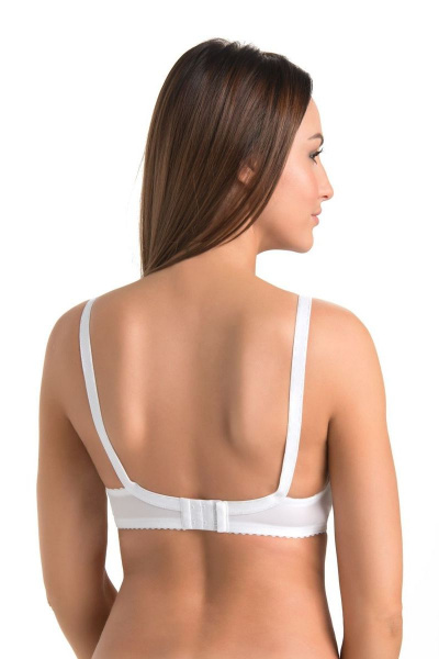 Бюстгальтер без каркаса с ажурными чашками и кружевом Teyli 401 белый - фото 2