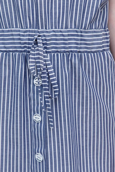 Платье в полоску летнее из хлопка, длина длинная, повседневное Domna 502(164) синий - фото 5