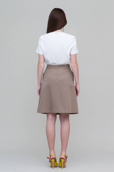 Юбка в складку укороченная с карманами для casual Domna 71093(170) кофейный - фото 3