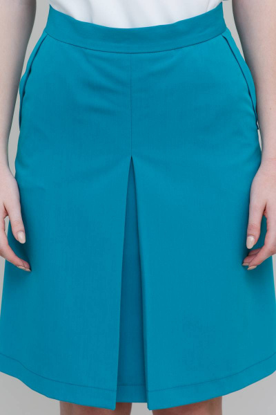 Юбка в складку укороченная с карманами для casual Domna 71094(164) лазурный - фото 5