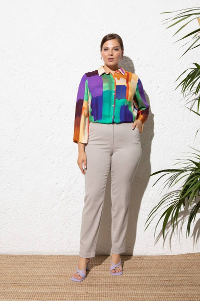 Туника удлиненная из вискозы в мультиколоре для повседневных образов Femme & Devur 71047 1.32BF(170) - фото 5