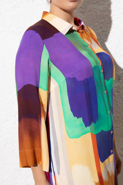 Туника удлиненная из вискозы в мультиколоре для повседневных образов Femme & Devur 71047 1.32BF(170) - фото 3