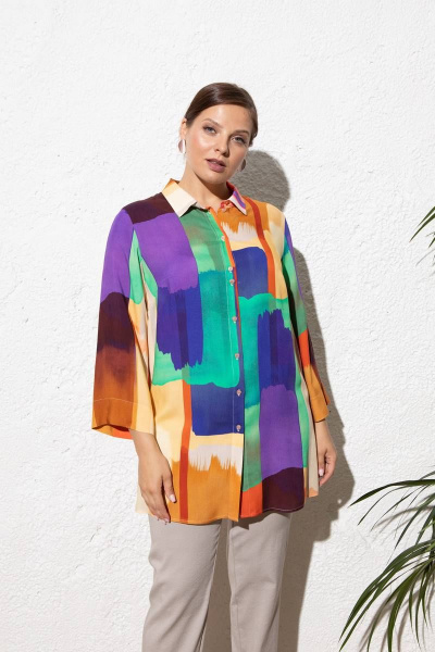 Туника удлиненная из вискозы в мультиколоре для повседневных образов Femme & Devur 71047 1.32BF(170) - фото 1