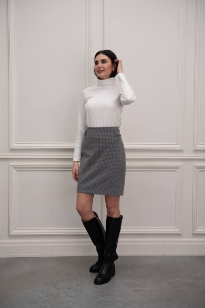 Юбка из трикотажа зауженная выше колена с пуговицами и вытачками Femme & Devur 60197 1.32F(170) - фото 4