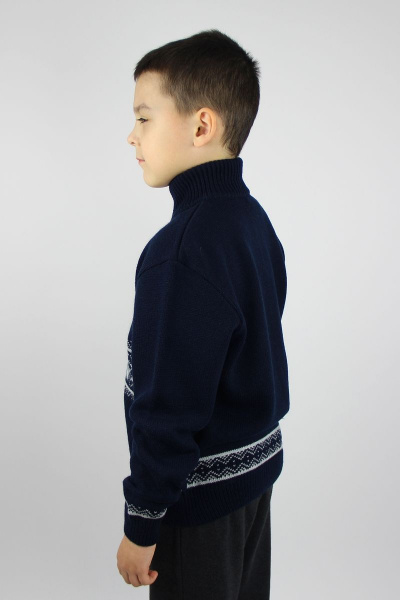 Демисезонный хлопковый жакет для мальчика с молнией Полесье С2104-21 1С1359-Д43 134,140 м.синий - фото 3