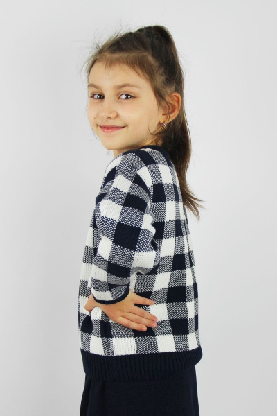 Деловой демисезонный жакет из хлопка с бейкой Полесье С2106-22 2С5163-Д43 122,128 т.синий - фото 3