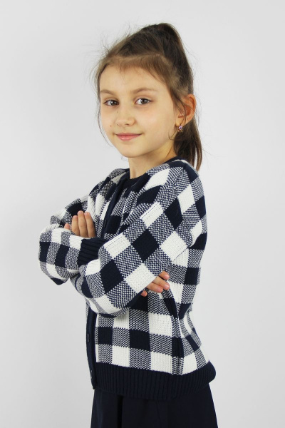 Деловой жакет из хлопка с воротником и пуговицами Полесье С2106-22 2С5163-Д43 146 т.синий - фото 2